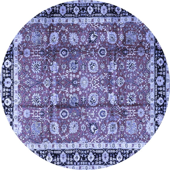 Ahgly Company Indoor Round Persian Blue Traditional Area Rugs, 8' Round