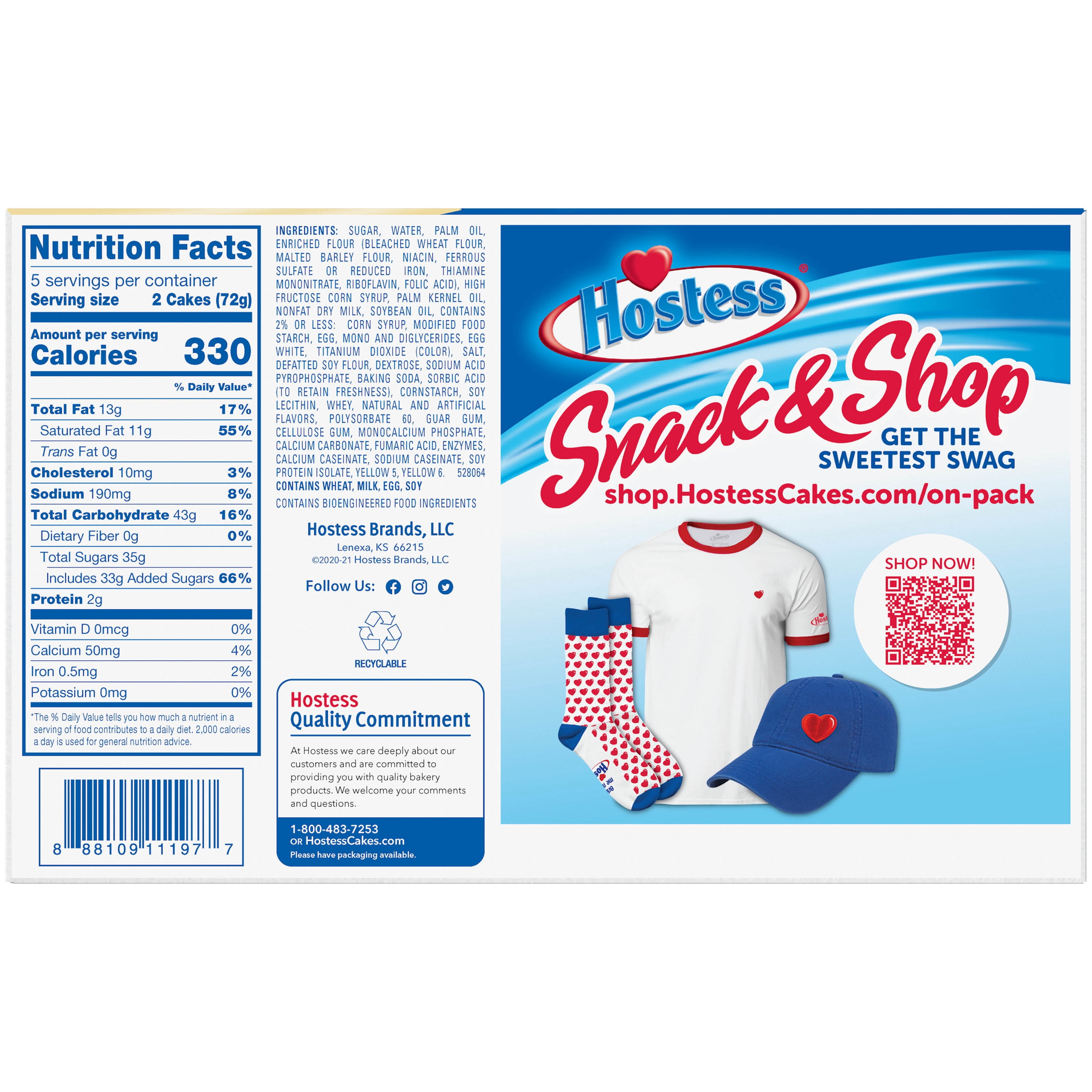 HOSTESS White Fudge DING DONGS, 10 Count , 12.70 oz