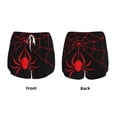 thumbnail image 3 of Uemuo Red Spider Pattern Women's Athletic Shorts High Waisted Running Shorts with Liner Pockets Gym Elastic Workout Shorts-Large, 3 of 7