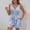 Blue, variant on V Neck Rompers For Women Summer Sleeveless Stripe Print Fashion Buttons Waistband Cozy Home Short Jumpsuit with Pockets(Blue,M)