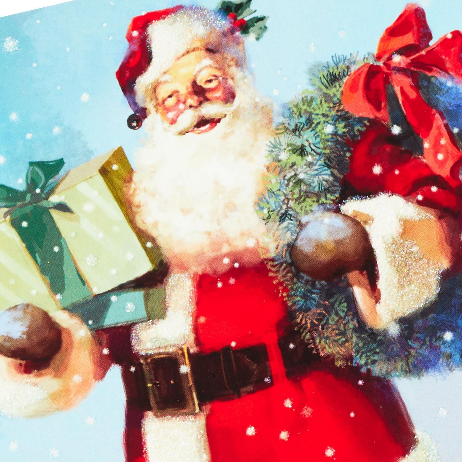 Connections from Hallmark Boxed Christmas Cards (Classic Santa With Gifts), 18 ct.