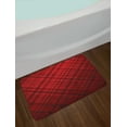 thumbnail image 2 of Red and Black Bath Mat, Scottish Kilt Design Pattern with Stripes Lines Squares Ombre Image, Non-Slip Plush Mat Bathroom Kitchen Laundry Room Decor, 29.5 X 17.5 Inches, Burgundy and Scarlet, Ambesonne, 2 of 2