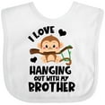 thumbnail image 3 of Inktastic Monkey I Love Hanging out with My Brother Boys or Girls Baby Bib, 3 of 4