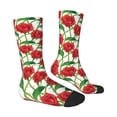 thumbnail image 3 of Uemuo Rose Flowers Pattern Women's Crew Socks, Soft Durable Breathable Moisture-Wicking with Odor Control Cotton socks, 3 of 9
