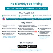 Vyncs GPS OBD Tracker for Vehicles 4G with No Monthly Fee and Real Time GPS