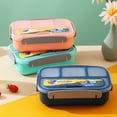 thumbnail image 4 of 4 Contenants à Lunch pour Préparation de Repas pour Enfants, Contenants de Rangement Alimentaire Réutilisables en Plastique Durable avec Couvercle, Bleu, 4 of 5