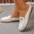 thumbnail image 5 of Mules for Women Soft Comfortable Orthopedic Leather Shoes Fashion Slip On Stitched Flat-Soled Casual Backless Loafers with Cute Bow, 37, 5 of 7