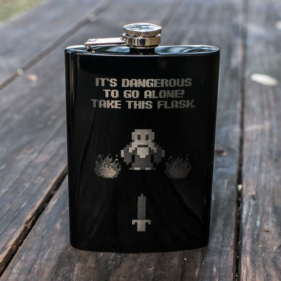 8oz BLACK Take This Flask L1