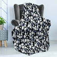 thumbnail image 4 of Flower Garden Soft Flannel Fleece Blanket, Vintage Blossoming Plant Leaves Silhouettes Floral Corsage Artwork, Cozy Plush for Indoor and Outdoor Use, 50" x 70", Black White Dimgrey, by Ambesonne, 4 of 5