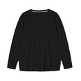 thumbnail image 3 of DeHolifer Men's T-Shirts Casual Pullover Solid Color Long Sleeve V-Neck Loose Blouse Tops Black 3XL, 3 of 5