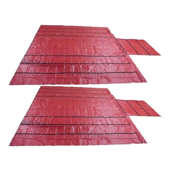 2 Pack RED Superlight 14oz Flatbed Trailer Lumber Steel Tarp 24x27 (8' Drop)