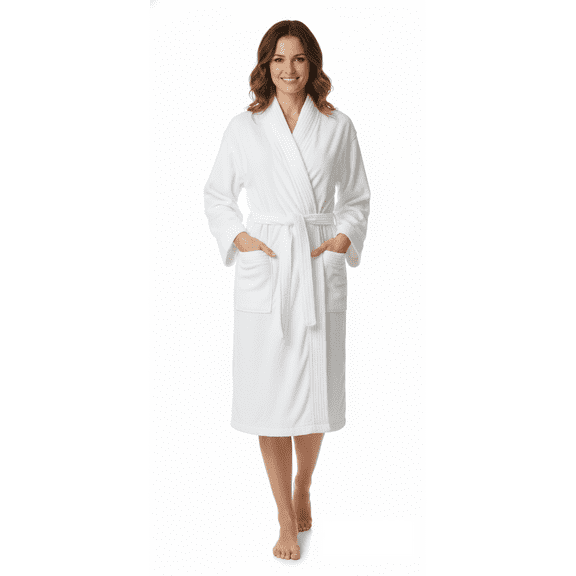 100% Cotton Terry Cloth Bathrobe Unisex | Men Women 48 x 63 Bath Robe Plush | Kimono | Spa, Sauna, Shower