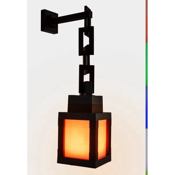 Pixel Lantern Night Light - 16 Color Changing LED Mood Light with Remote Control, Desk & Wall Mountable for Bedroom Decor Gift