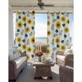 thumbnail image 3 of Spring Sunflowers Blackout Curtains for Bedroom - 84 Inch Long Light Blocking 2 Panels Set, Green Leaves Yellow Floral Rustic Botanical Thermal Living Room Drapes Grommet Window Curtains 52"x84", 3 of 8