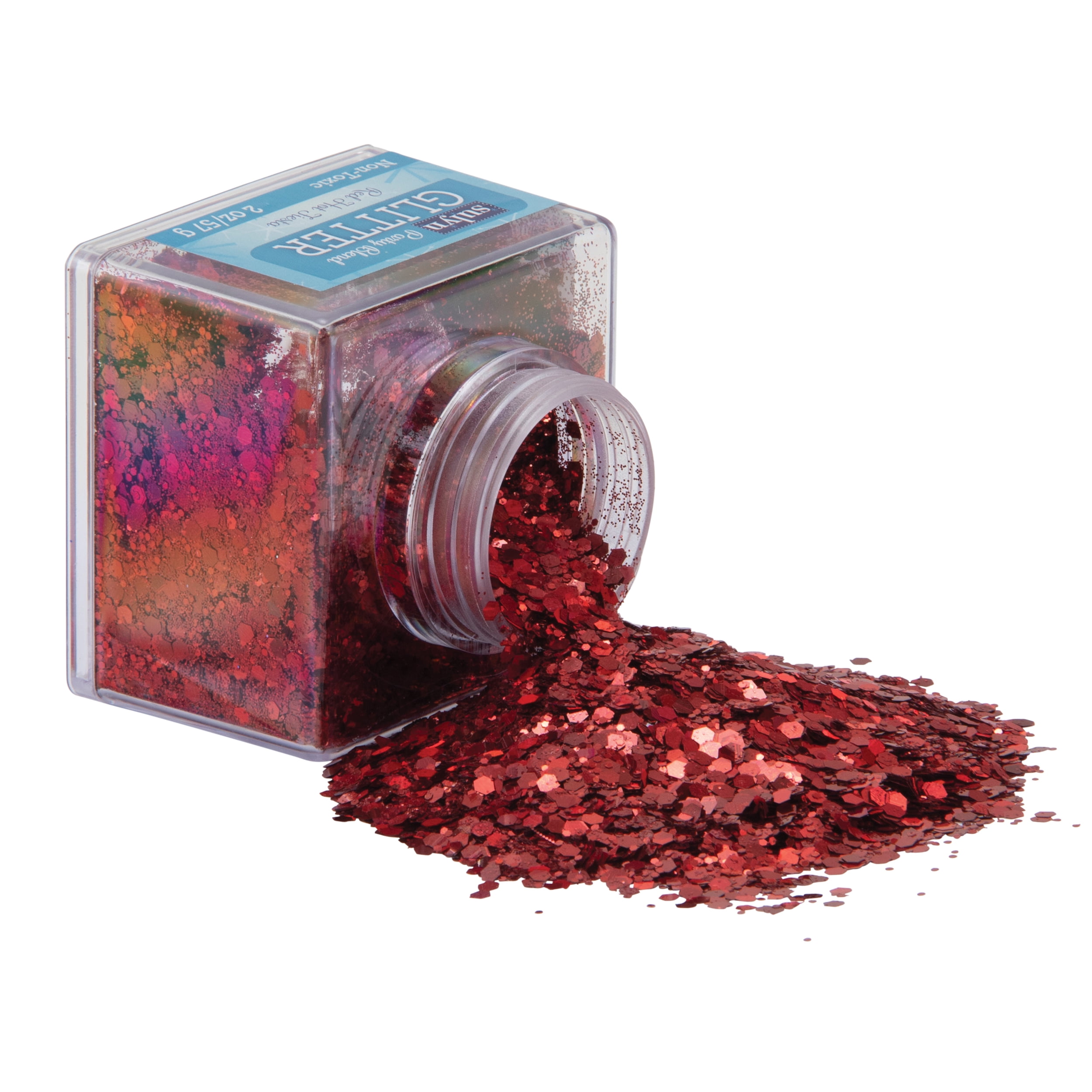 Sulyn Party Blend Glitter for Crafts, Red Hot Fiesta, 2 oz