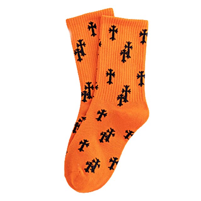 1 par de calcetines de moda urbana con crucifijo espinoso latino para calcetines de algodón Cross Rood