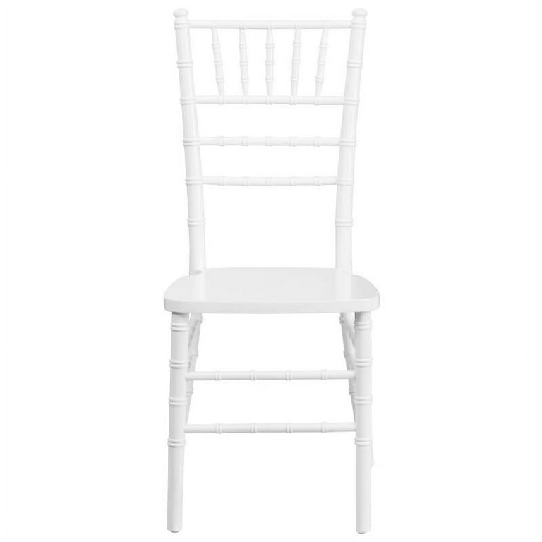 White Wood Chiavari Banquet Chair with FREE Fabric Seat Cushions - Main Image