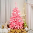 thumbnail image 3 of Árbol de Navidad Senjie Mini, 90 cm, artificial, rosa intenso, con 160 puntas de rama, 3 of 5