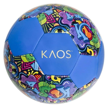 KAOS Color Bomb, Training and Recreation Soccer Ball, Blue w Multi Colored Graphics, Size 5, Training and recreational quality for endless hours of.., By KAOS Soccer