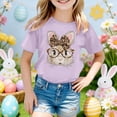 thumbnail image 2 of XIYON Girl's T Shirts Cool Cartoon Bunny Graphic Short Sleeve T Shirt For Girls Casual Summer Top Tee Shirt Casual Tshirts 11-12 Years, 2 of 4