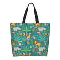 thumbnail image 2 of Bingfone Canvas Tote Bag for Women with Inner Pocket Aesthetic Cute Shopping Tote Bags Reusable Grocery Bags-Jungle Animals, 2 of 9