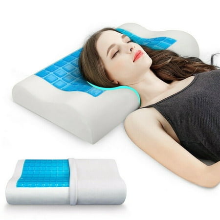 Memory Foam Pillow, Neck Contour Cervical Orthopedic Pillow for Sleeping Side Back Stomach Sleeper, Ergonomic Bed Pillow for Neck Pain