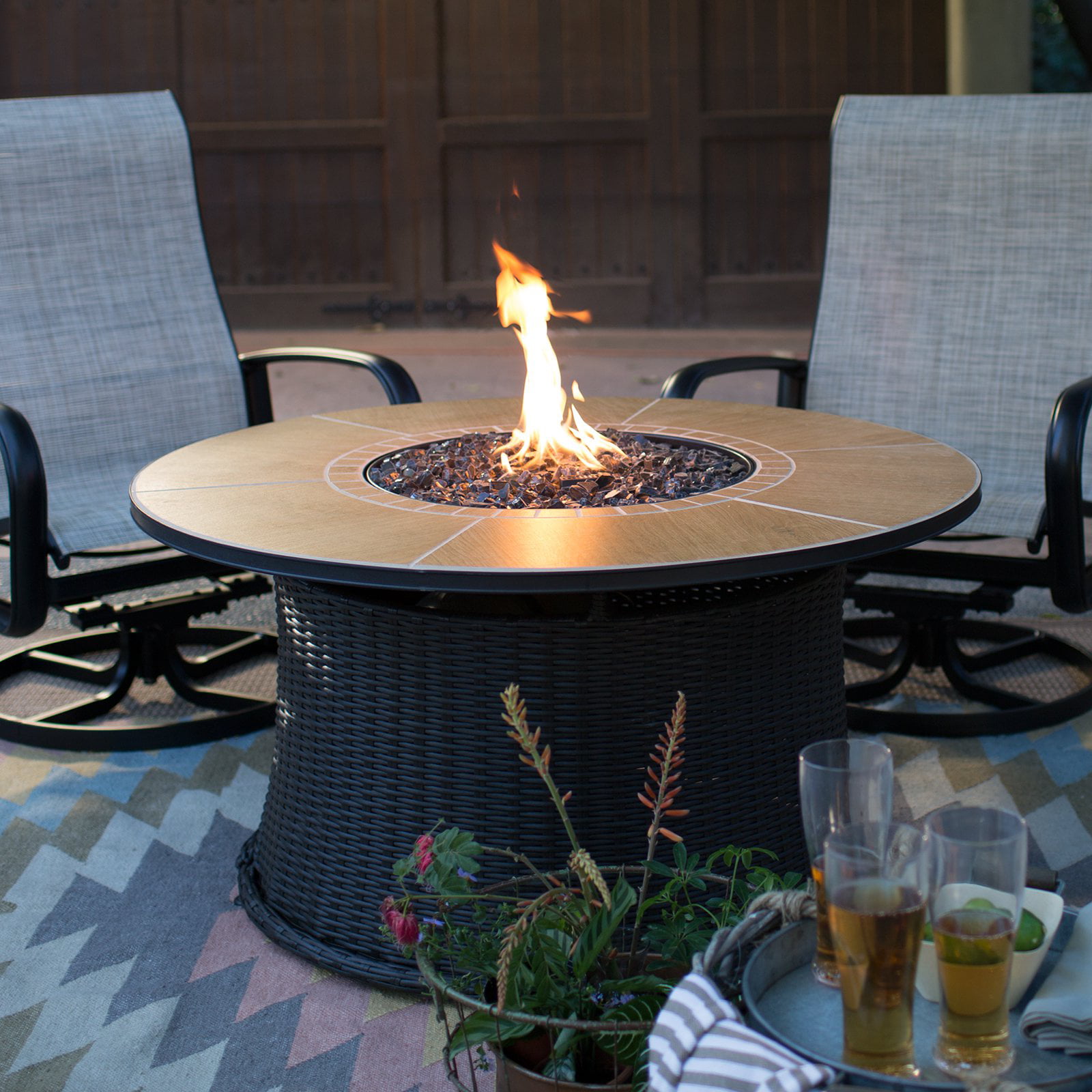 Red Ember Meridian 43 in Round Propane Fire Pit  Walmart 