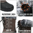 thumbnail image 3 of TEMOFON Womens Snow Boots Warm Faux Fur Lined Winter Mid Calf Duck Booties Waterproof Cold Weather Boots for Women Brown 9, 3 of 7