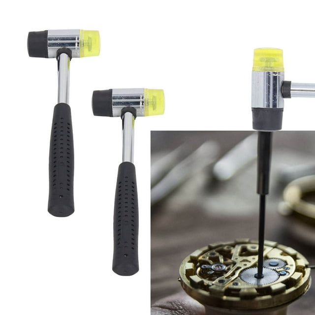 Martillo De Goma, 25 Mm, 2 Piezas, De Acero Hueco, Mazo De Goma, Aspecto Suave Ergonómico Para Joyería