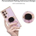 thumbnail image 2 of for Samsung Galaxy S23 Ultra Case Cute 6D Astronaut Case with Stand Function Luxury Plating Case Cover Slim Fit Soft TPU Shockproof Bumper Protective Electroplated Case for Girls Boys,Purple, 2 of 6