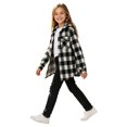 thumbnail image 4 of Tiijoy Girls Plaid Hooded Wool Blend Shacket Button-Down Shirt Jacket, Black, Sizes 4-13, 4 of 7