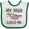 thumbnail image 3 of Inktastic My Yaya Loves Me Sloth Girls Baby Bib, 3 of 4