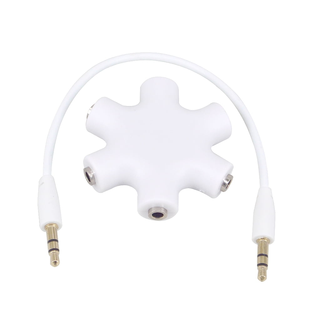 onelinkmore Headphone Splitter, 5-Jack 3.5 mm Audio Headphone Splitter  Stereo Audio Headset Adapter, Audio Earbuds Earphones Plug 5 Way 1 Male to  4