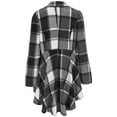 thumbnail image 4 of LTTVQM Womens Plaid Peplum Hem Shacket Jacket Button Open Front Lapel Long Sleeve Trench Coat Fall Winter Outfits Gray L, 4 of 7