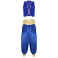thumbnail image 3 of Aislor Men's Halloween Arabian Prince Costume 2 Piece Persian Cosplay Vest Long Pants Outfits Royal Blue&Royal Blue 4XL, 3 of 7
