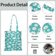 thumbnail image 5 of Vintage Daisy Print Reusable Grocery Tote Bag – Large Canvas Shopping Bag with Boho Floral Watercolor Design, Eco-Friendly & Heavy-Duty Market Tote for Women, Farmers Market, Beach, Spring & Summer, 5 of 6