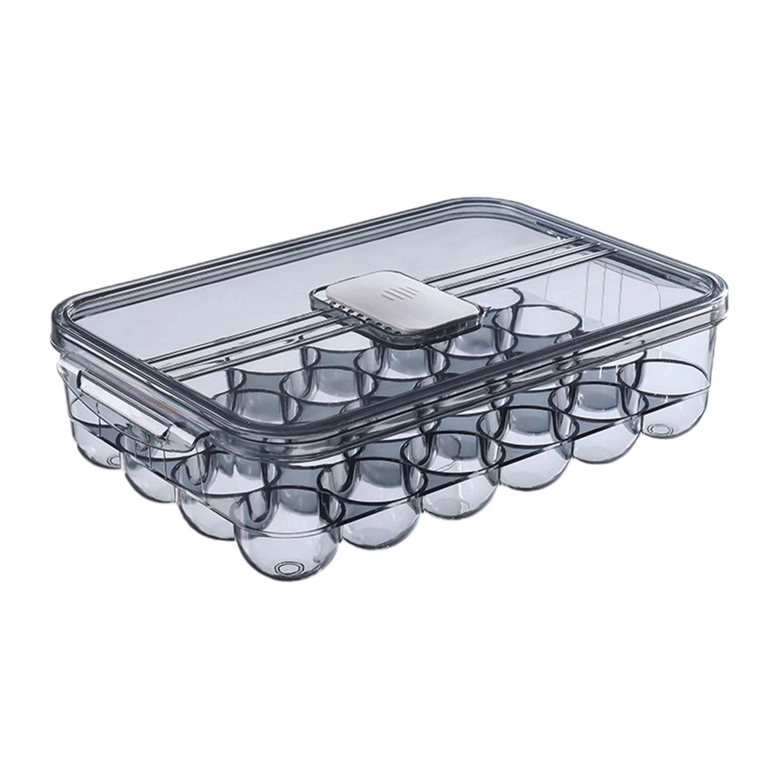Clear Plastic Egg Storage Container with Lid, Thick Large Capacity Fridge Egg Organizer, Stackable Food Storage Box, Airtight Refrigerator Egg Keeper, Durable Kitchen Storage Box