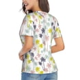 thumbnail image 3 of Honeii Hawaiian Coconut Tree Print Women's Classic V-Neck T-Shirt,Womens Fashion Tops,Stylish Everyday Top for Women, Casual Summer Spring Outfits Clothes-Medium, 3 of 5