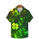thumbnail image 3 of Ceisia Men's St. Patrick's Day Four-Leaf Clover Light Spot Print Short Sleeve Turndown Collar Stretch Casual Shirt Multicolor XXXXL Gifts, 3 of 5