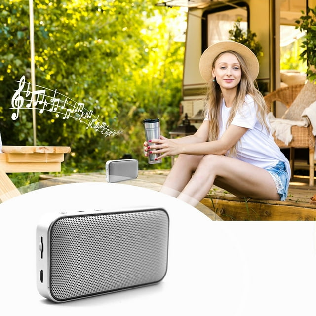Altavoces inalámbricos portátiles pequeños Bluetooth, altavoz mini para el hogar, viaje, 4 horas de trabajo, regalo de altavoz Bluetooth ultrafino blanco