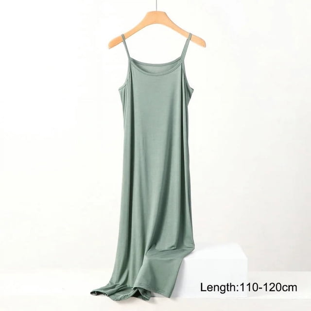 Combinaison Sans Couture en Soie Glacée pour Femmes Été Grande Taille Jupon Sans Manches Combinaison Intérieure Robes en Modal