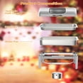 thumbnail image 2 of Bingirl Ensemble de Buffet Rectangulaire 9QT avec Plateau à Roulettes - Réchauffeur de Nourriture en Acier Inoxydable avec Fenêtre en Verre, Taille Complète, Argent, 2 of 8