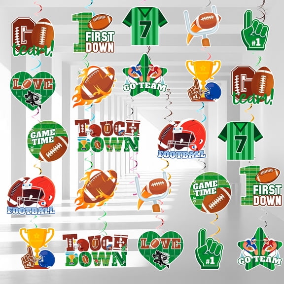 Football Hanging Swirls Decorations,36 Pcs Football Party Hanging Swirl,American Football Hanging Swirls&Football Hanging Spirals for Hanging Football Decorations&Football Birthday Party Decoration