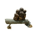 thumbnail image 6 of Three Children On Log Holding Bird Bronze Statue -  Size: 55"L x 18"W x 38"H., 6 of 15