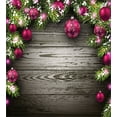 thumbnail image 3 of Ambesonne Christmas Duvet Cover Sets, Rustic Balls Branch, 2-King, Brown Pink, 3 of 7