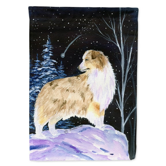 Carolines Treasures SS8359-FLAG-PARENT Starry Night Australian Shepherd Flag  multicolor