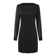 thumbnail image 4 of Minivestido de malla brillante para mujer: manga larga, cuello en V, corte ajustado, poliéster ajustado para todas las ocasiones, tallas US/UK/EU S-XXL., 4 of 7