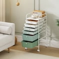 thumbnail image 3 of Costway 6-Drawer Rolling Art & Craft Storage Cart with Removable Drawers & Metal Frame, Lockable Wheels Gradient Green, 3 of 10