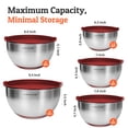 thumbnail image 3 of Set de bowls para mezclar de acero inoxidable Priority Chef con tapas, 3 of 7