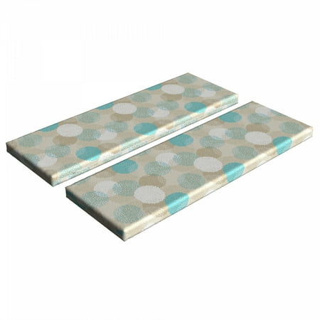 

Abstract Bench Cushion Set of 2 Rounds with Smaller Dots and Circles Pastel Color Motifs Illustration Standard Size Foam Pad and Decorative Cover Tan White and Sky Blue by Ambesonne